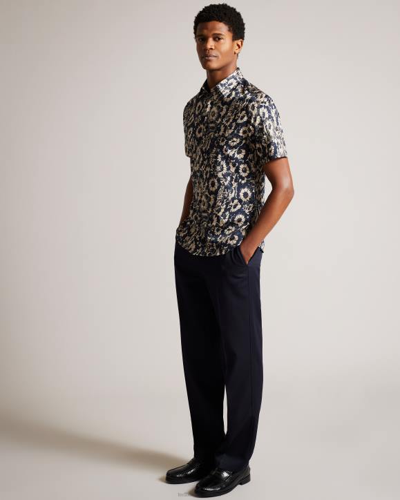 Ted Baker Aibsho Short Sleeve Floral Print Shirt Tan Clothing Men TLPL1529