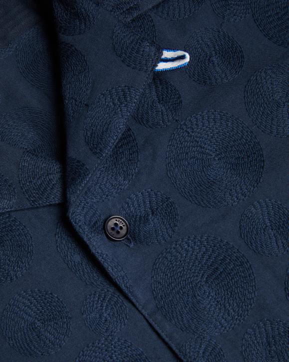 Ted Baker Allbury Short Sleeve Circle Embroidery Shirt Navy Clothing Men TLPL1302