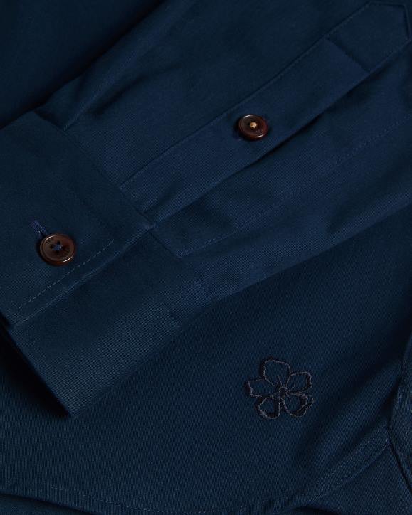 Ted Baker Almur Long Sleeve Brushed Twill Overshirt Navy Clothing Men TLPL1242
