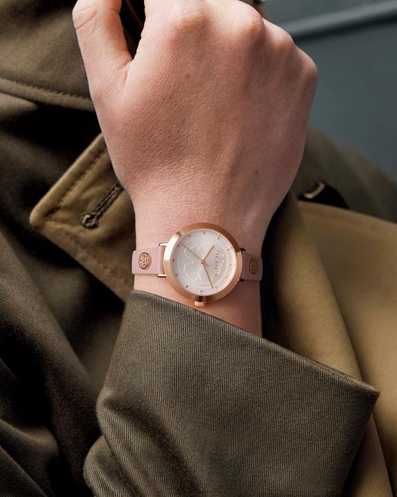 Ted Baker Ammmy Magnolia Detail Leather Watch Pink Accessories Women TLPL972