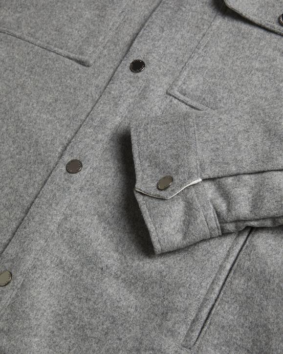 Ted Baker Anderby Long Sleeve Wool Blend Overshirt Gray Clothing Men TLPL1249