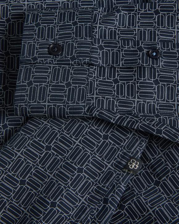 Ted Baker Andover Long Sleeve Geometric Print Shirt Navy Clothing Men TLPL1422