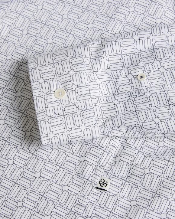 Ted Baker Andover Long Sleeve Geometric Print Shirt White Clothing Men TLPL1521