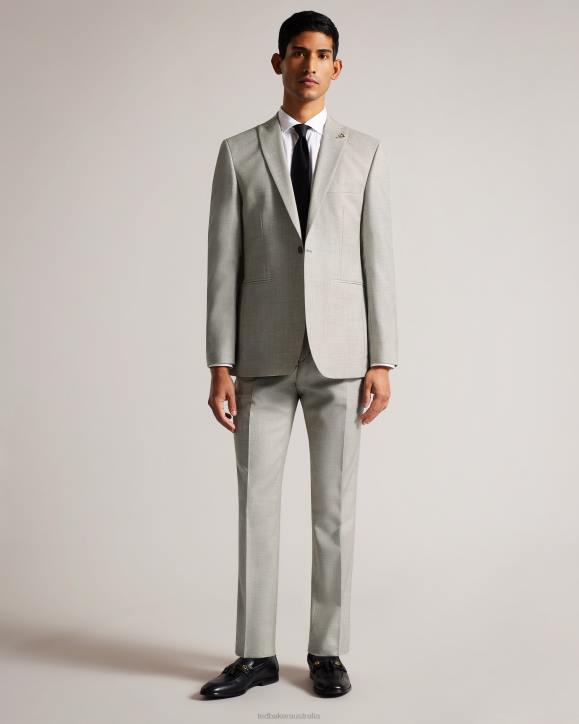 Ted Baker Artimjr Wool Cross Hatch Jacket Stone Clothing Men TLPL1532