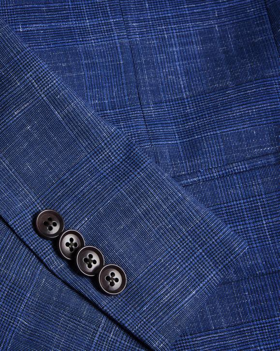 Ted Baker Audenj Wool And Linen Check Suit Jacket Navy Clothing Men TLPL1359