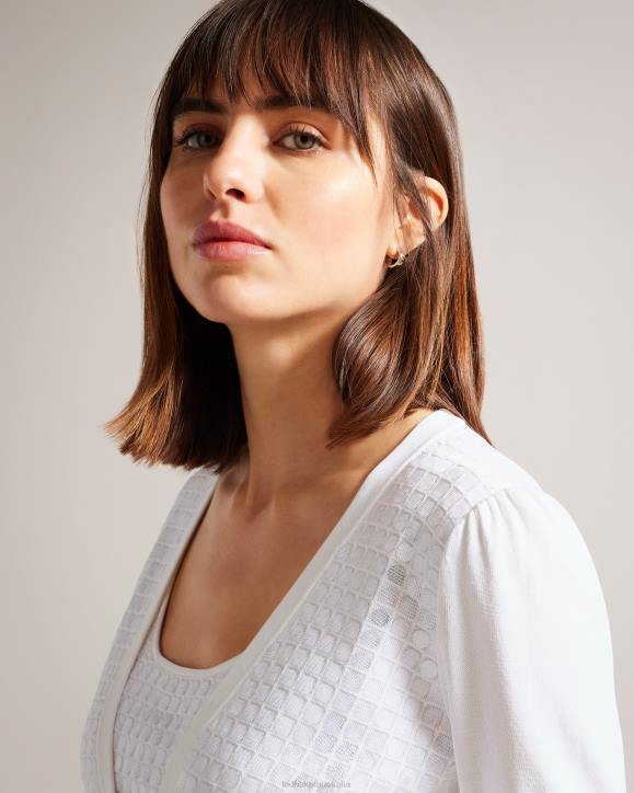 Ted Baker Baliner Sequin Detail Knit Cardigan White Clothing Women TLPL156