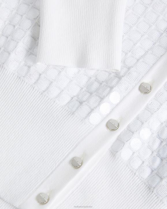 Ted Baker Baliner Sequin Detail Knit Cardigan White Clothing Women TLPL156