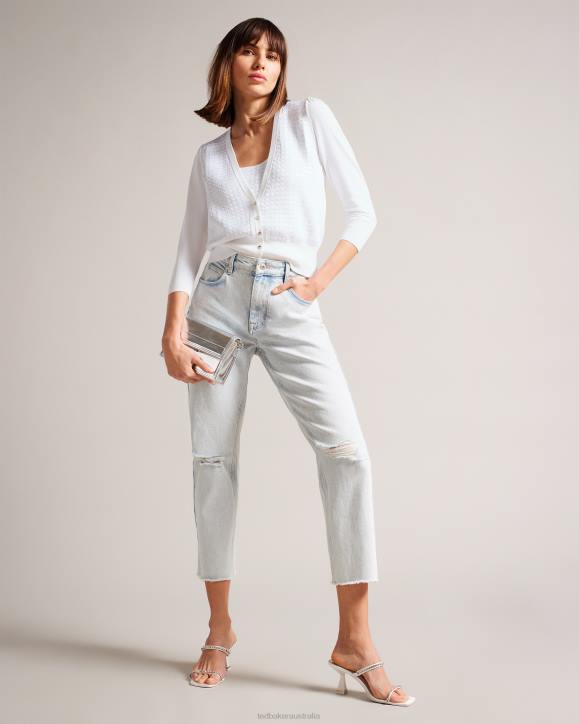 Ted Baker Baliner Sequin Detail Knit Cardigan White Clothing Women TLPL156