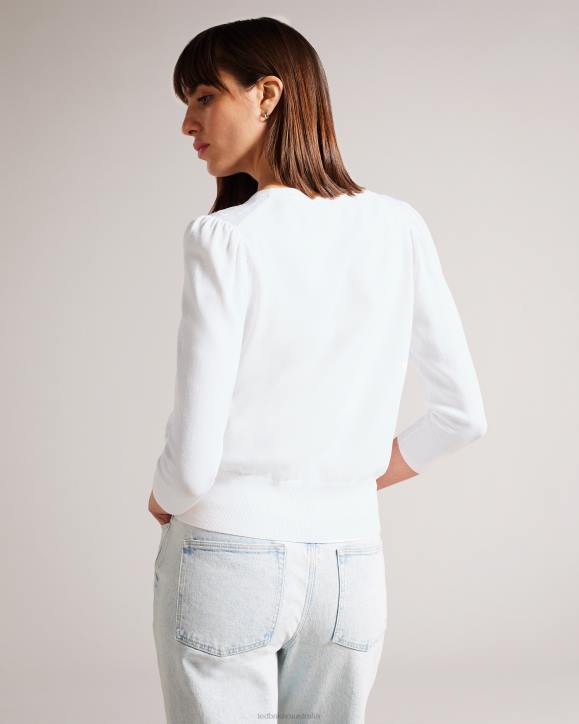 Ted Baker Baliner Sequin Detail Knit Cardigan White Clothing Women TLPL156