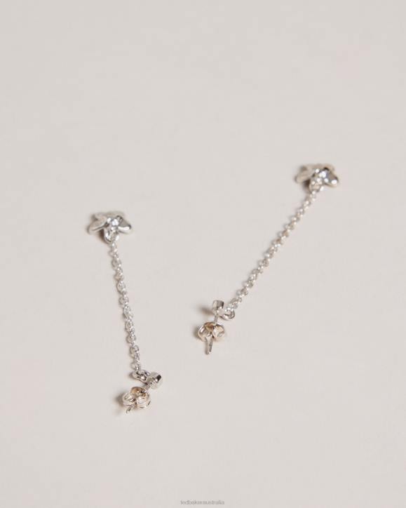 Ted Baker Bayylor Blossom Drop Earrings Silver Color Jewelry Women TLPL1036