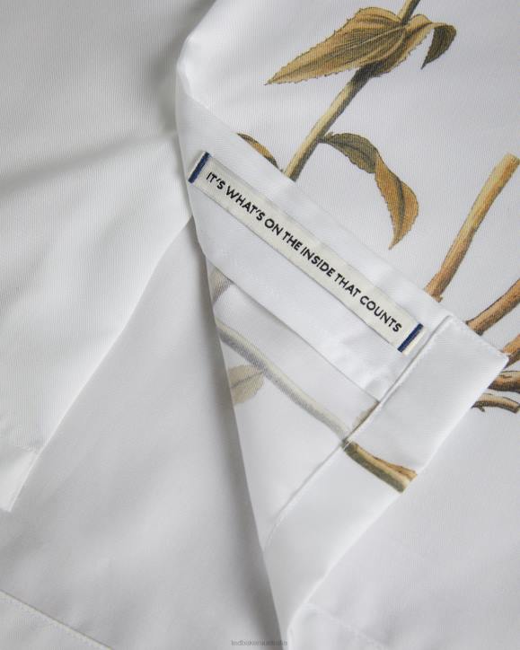 Ted Baker Bedmon Short Sleeve Botanical Print Shirt White Clothing Men TLPL1370