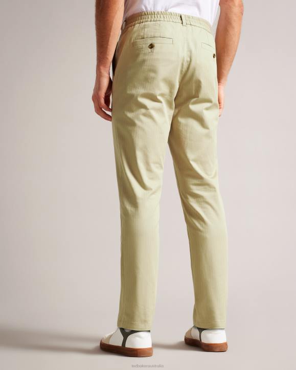 Ted Baker Bossar Regular Fit Herringbone Trousers Natural Clothing Men TLPL1567