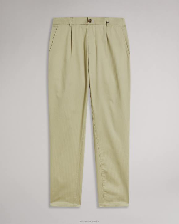 Ted Baker Bossar Regular Fit Herringbone Trousers Natural Clothing Men TLPL1567