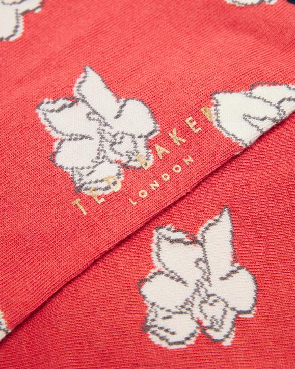 Ted Baker Britesk Bright Floral Socks Orange Accessories Men TLPL1969