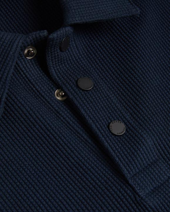 Ted Baker Bute Short Sleeve Regular Fit Textured Polo Shirt Navy Clothing Men TLPL1234