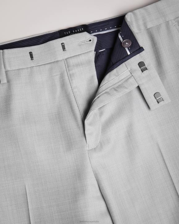 Ted Baker Byront Slim Fit Wool Trousers Light Gray Clothing Men TLPL1411