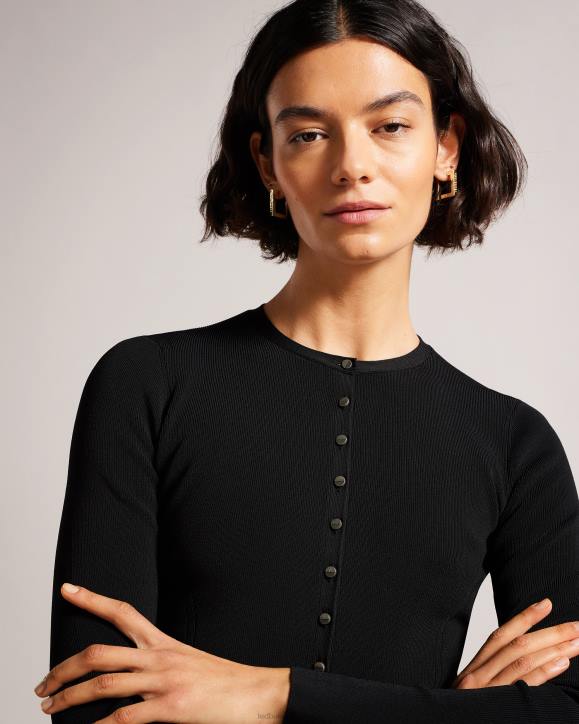 Ted Baker Camilda Rayon Cropped Cardigan Black Clothing Women TLPL399