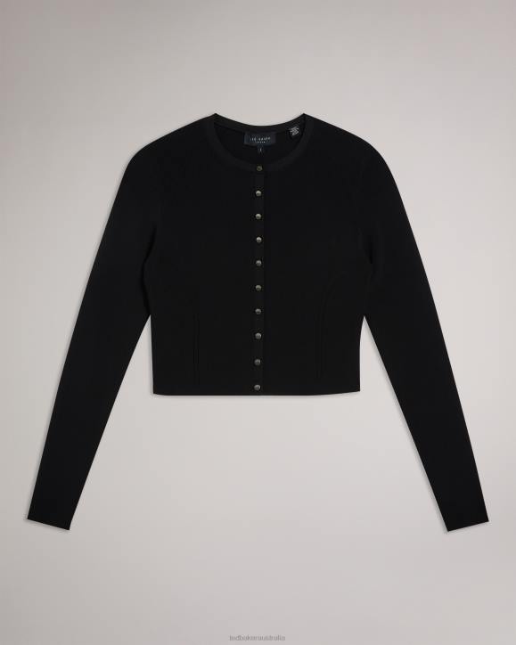 Ted Baker Camilda Rayon Cropped Cardigan Black Clothing Women TLPL399