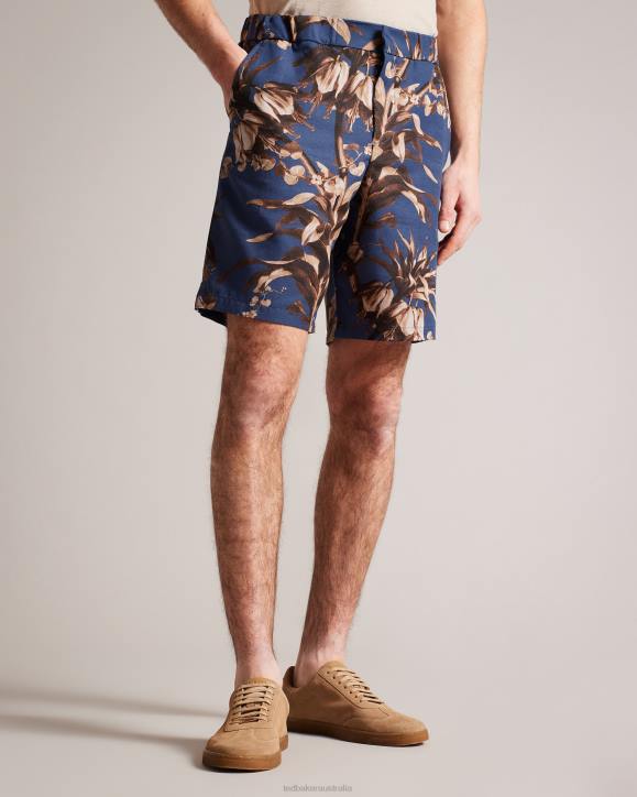 Ted Baker Canriya Botanical Print Shorts Navy Clothing Men TLPL1457