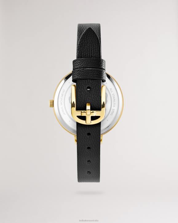 Ted Baker Chessa Crystal Embellished Watch With Vegan Leather Strap Black Accessories Women TLPL1037