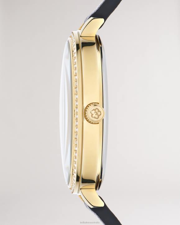 Ted Baker Chessa Crystal Embellished Watch With Vegan Leather Strap Black Accessories Women TLPL1037