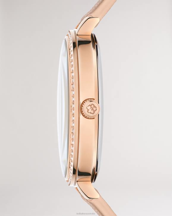 Ted Baker Chessin Crystal Embellished Watch With Vegan Leather Strap Pink Accessories Women TLPL970
