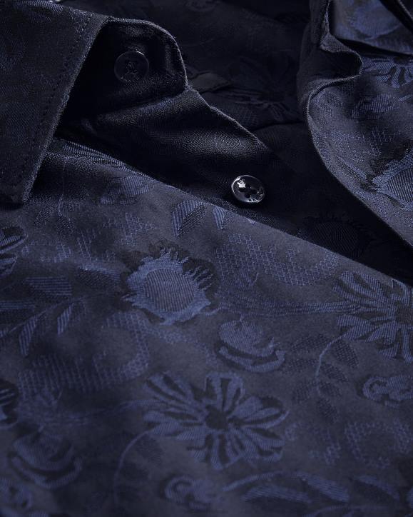 Ted Baker Cortoss Floral Jacquard Shirt Navy Clothing Men TLPL1399