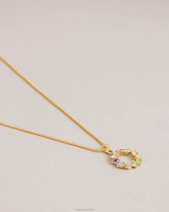 Ted Baker Cresar Calypso Crystal Hoop Pendant Necklace Multicolor Jewelry Women TLPL1143