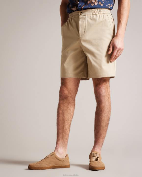Ted Baker Creswel Elasticated Cotton Shorts Natural Clothing Men TLPL1522