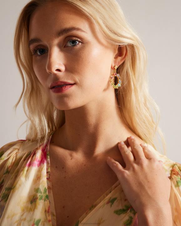 Ted Baker Crissty Crystal Hoop Drop Earrings Multicolor Jewelry Women TLPL1150