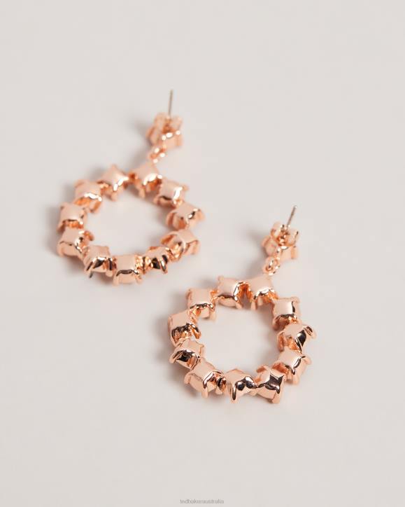 Ted Baker Crissty Crystal Hoop Drop Earrings Rosegold Color Jewelry Women TLPL1021