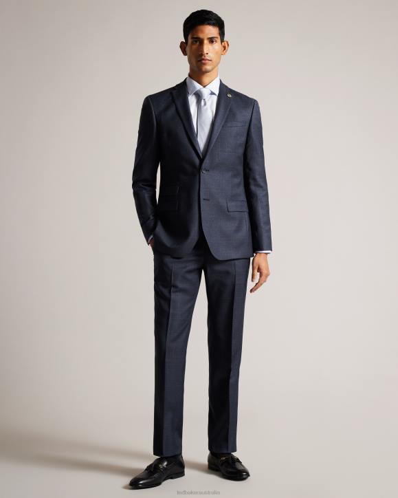 Ted Baker Cromjs Wool Blend Check Jacket Navy Clothing Men TLPL1415