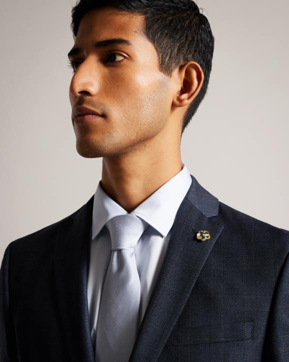 Ted Baker Cromjs Wool Blend Check Jacket Navy Clothing Men TLPL1415