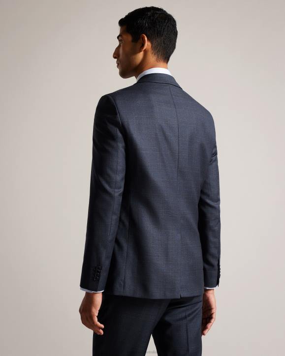 Ted Baker Cromjs Wool Blend Check Jacket Navy Clothing Men TLPL1415