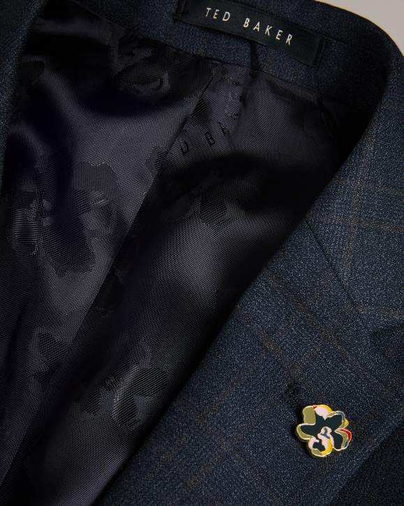 Ted Baker Cromjs Wool Blend Check Jacket Navy Clothing Men TLPL1415