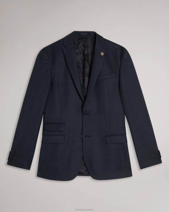 Ted Baker Cromjs Wool Blend Check Jacket Navy Clothing Men TLPL1415