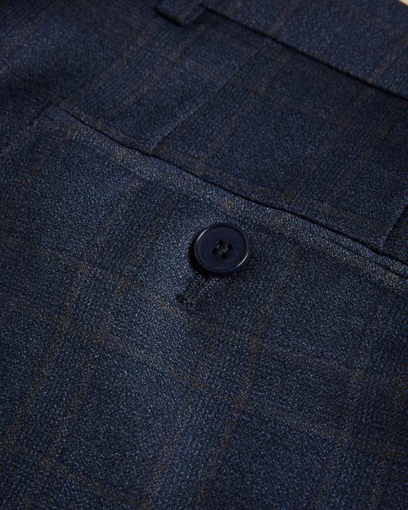 Ted Baker Cromts Pure Wool Check Suit Trousers Navy Clothing Men TLPL1474