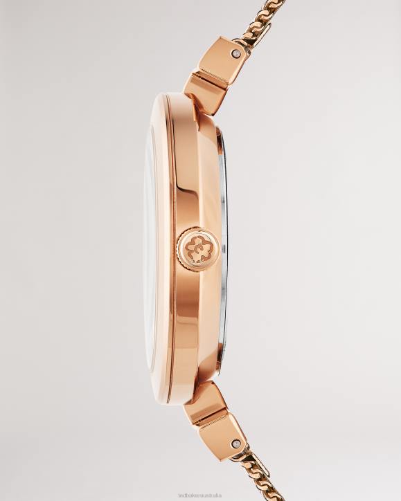 Ted Baker Darbea T Frame Mesh Strap Watch Rosegold Color Accessories Women TLPL1134
