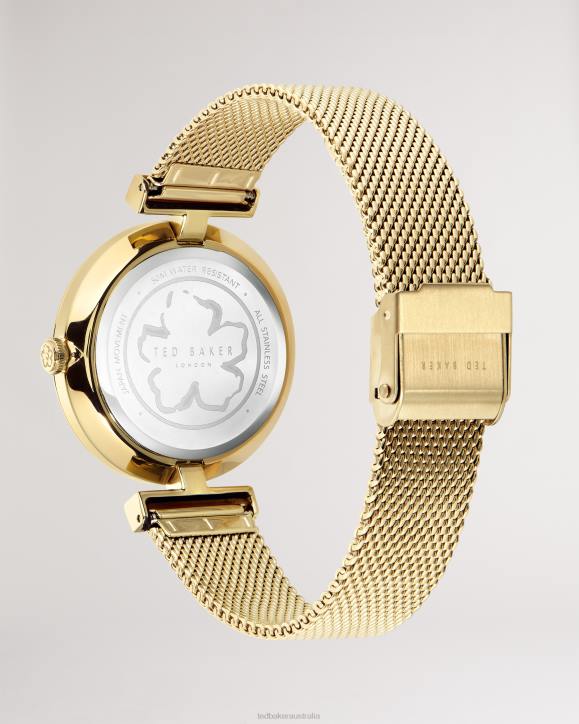 Ted Baker Darbs T Frame Mesh Strap Watch Gold Color Accessories Women TLPL1011