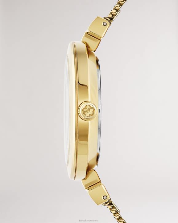 Ted Baker Darbs T Frame Mesh Strap Watch Gold Color Accessories Women TLPL1011