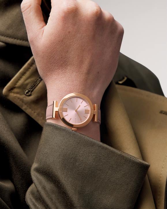 Ted Baker Darbyy T Frame Leather Strap Watch Pink Accessories Women TLPL1092