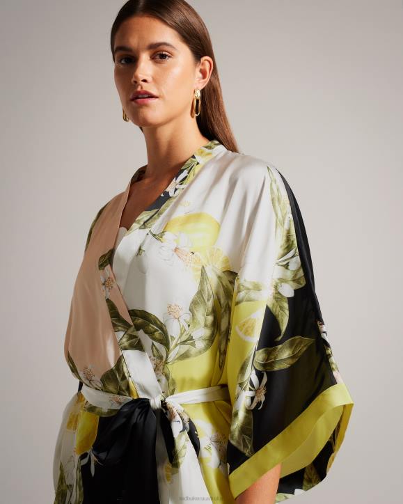 Ted Baker Denissy Lemon Print Kimono Black Clothing Women TLPL353