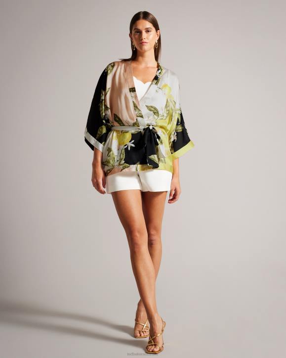 Ted Baker Denissy Lemon Print Kimono Black Clothing Women TLPL353