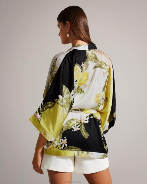 Ted Baker Denissy Lemon Print Kimono Black Clothing Women TLPL353