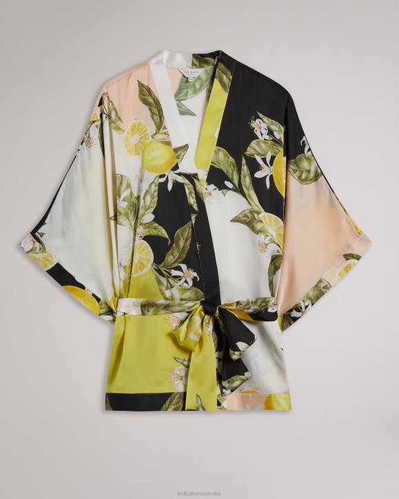 Ted Baker Denissy Lemon Print Kimono Black Clothing Women TLPL353