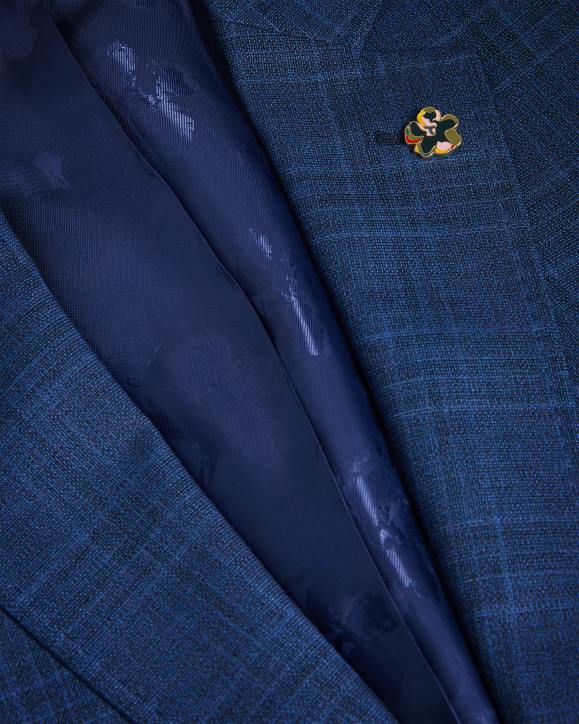 Ted Baker Drydenj Navy Check Suit Jacket Navy Clothing Men TLPL1483