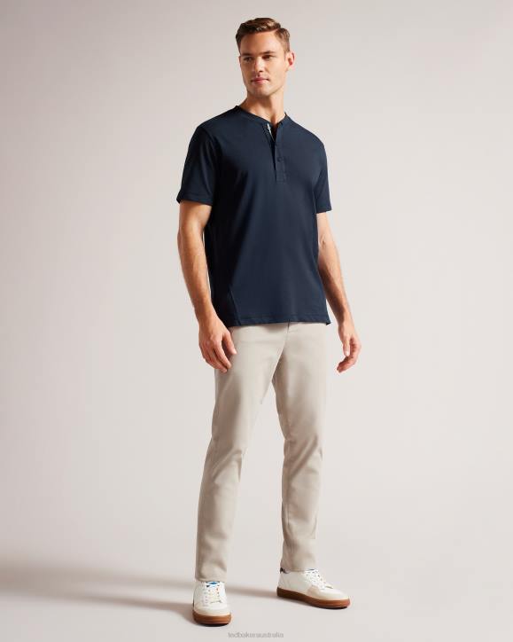Ted Baker Duddin Short Sleeve Henley Shirt NAVY Clothing Men TLPL1265