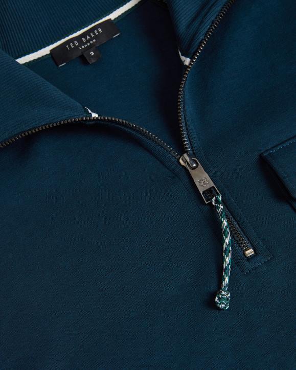 Ted Baker Ecos Half Zip Funnel Neck Jumper NAVY Clothing Men TLPL1289