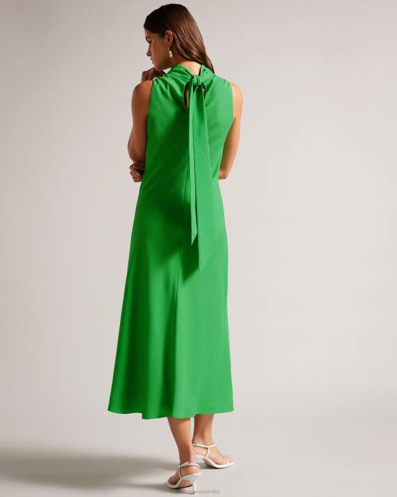 Ted Baker Eleanar Cowl Neck Sleeveless Midi Slip Dress Green Clothing Women TLPL252