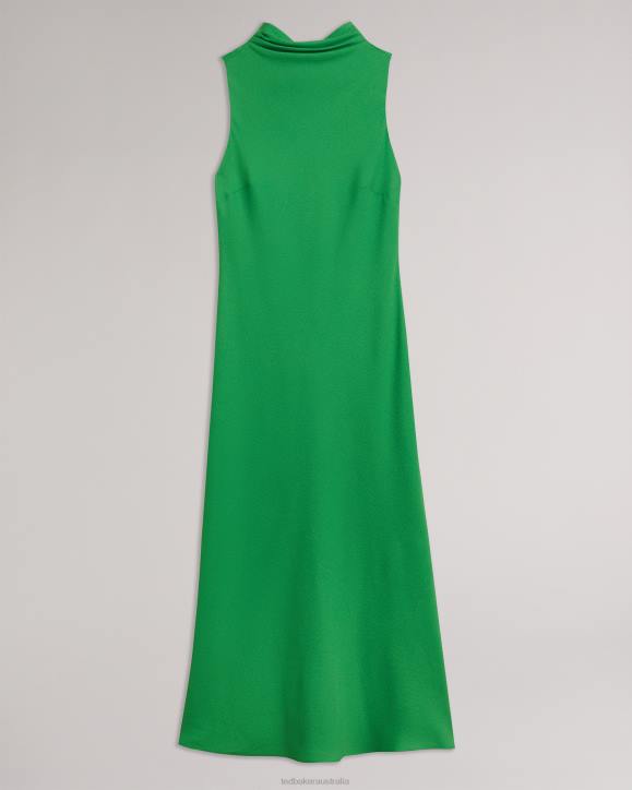 Ted Baker Eleanar Cowl Neck Sleeveless Midi Slip Dress Green Clothing Women TLPL252